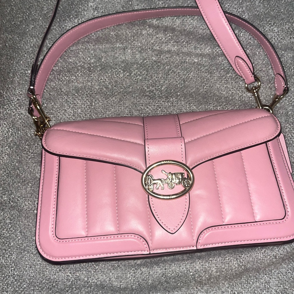 Coach Pink Quilted Shoulder Bag